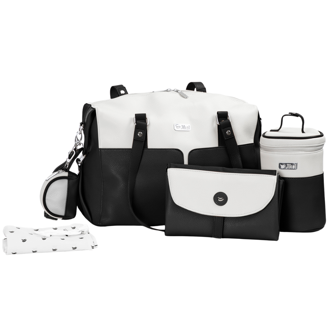 Diaper Bag With Changing Mat & Bottle Storage - Black