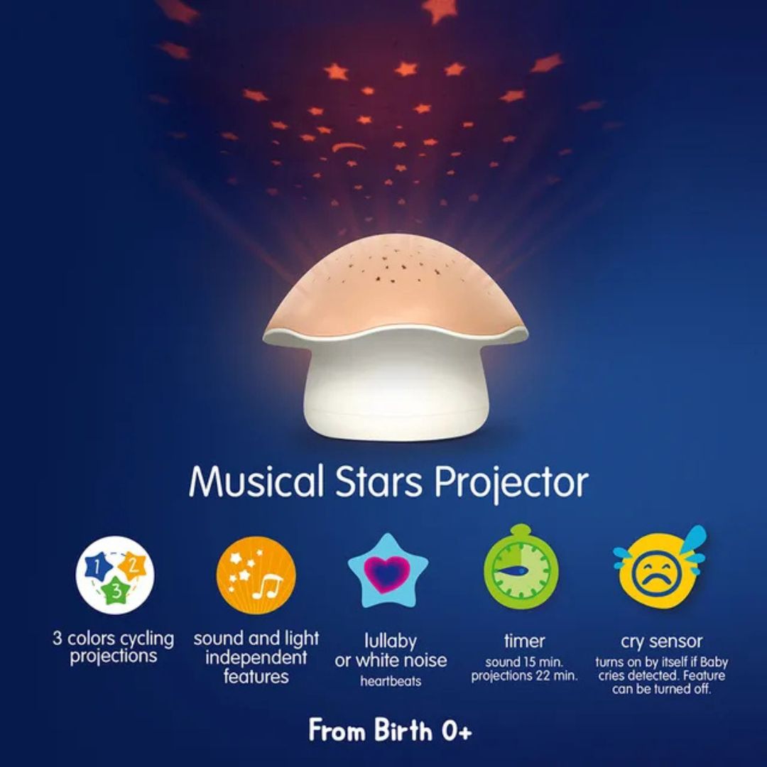 Pabobo - Musical Stars Projector Mushroom Pink