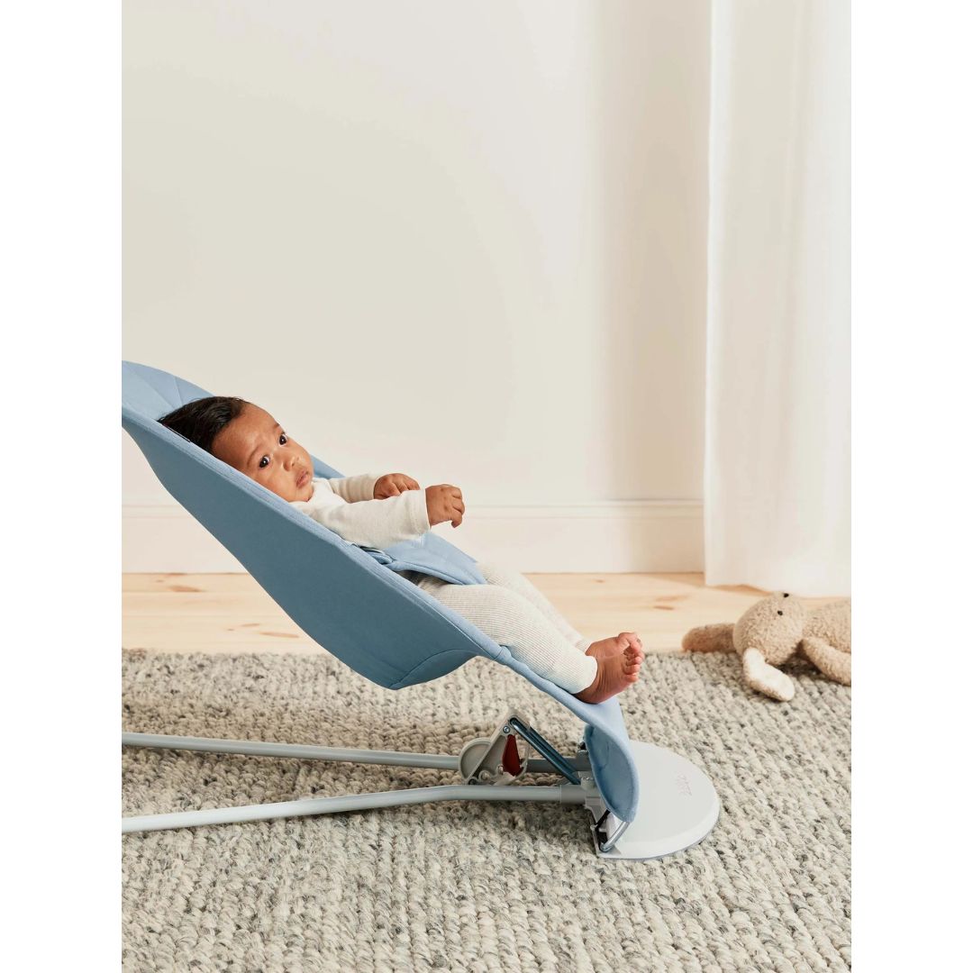 BABYBJORN Bouncer Bliss, Blue, Cotton, Petal quilt, LGF