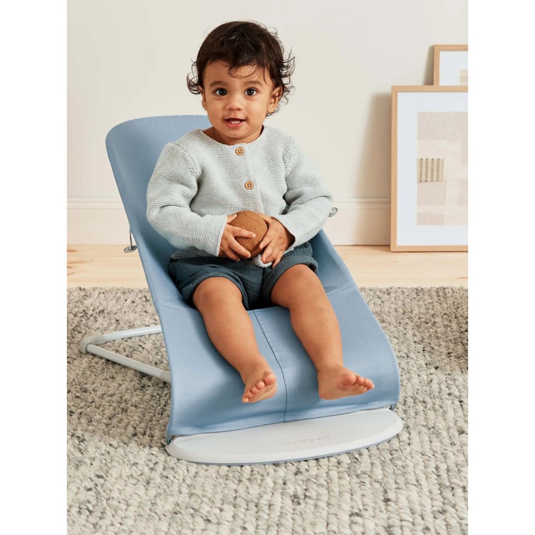BABYBJORN Bouncer Bliss, Blue, Cotton, Petal quilt, LGF