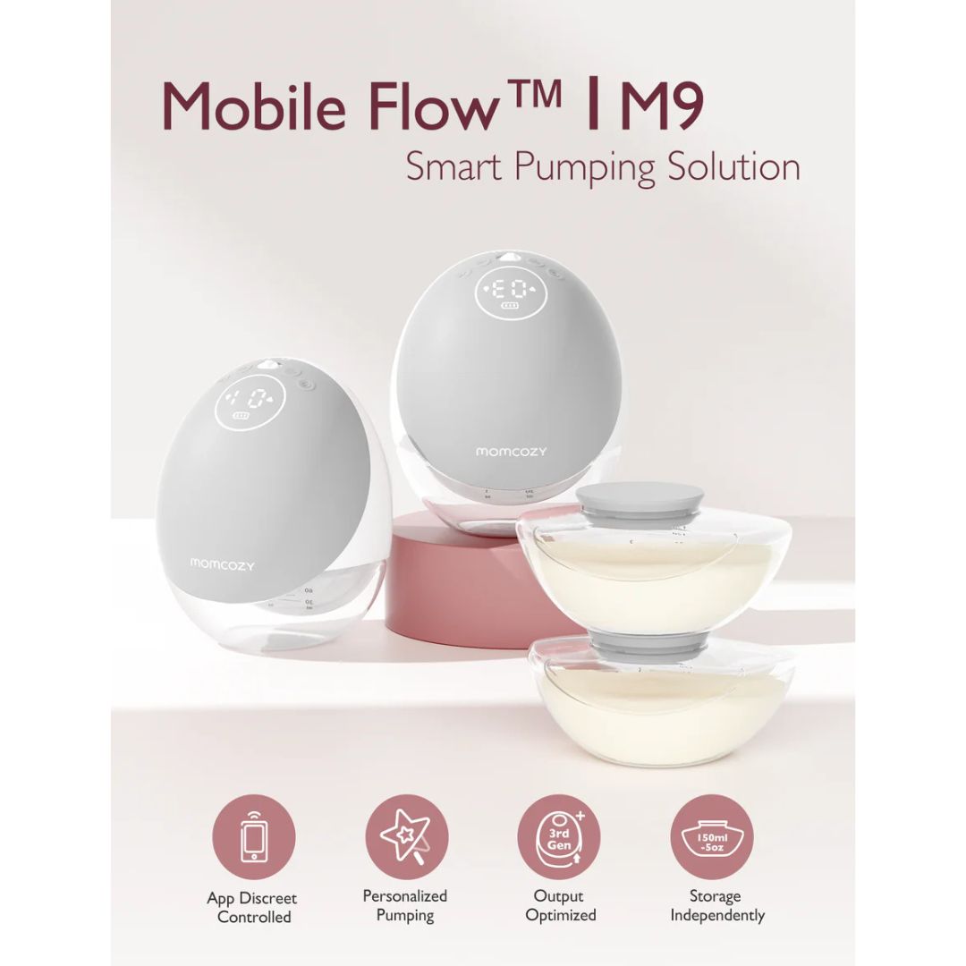 Momcozy - Mobile Flow Hands - Free Double Breast Pump M9 - Maroon