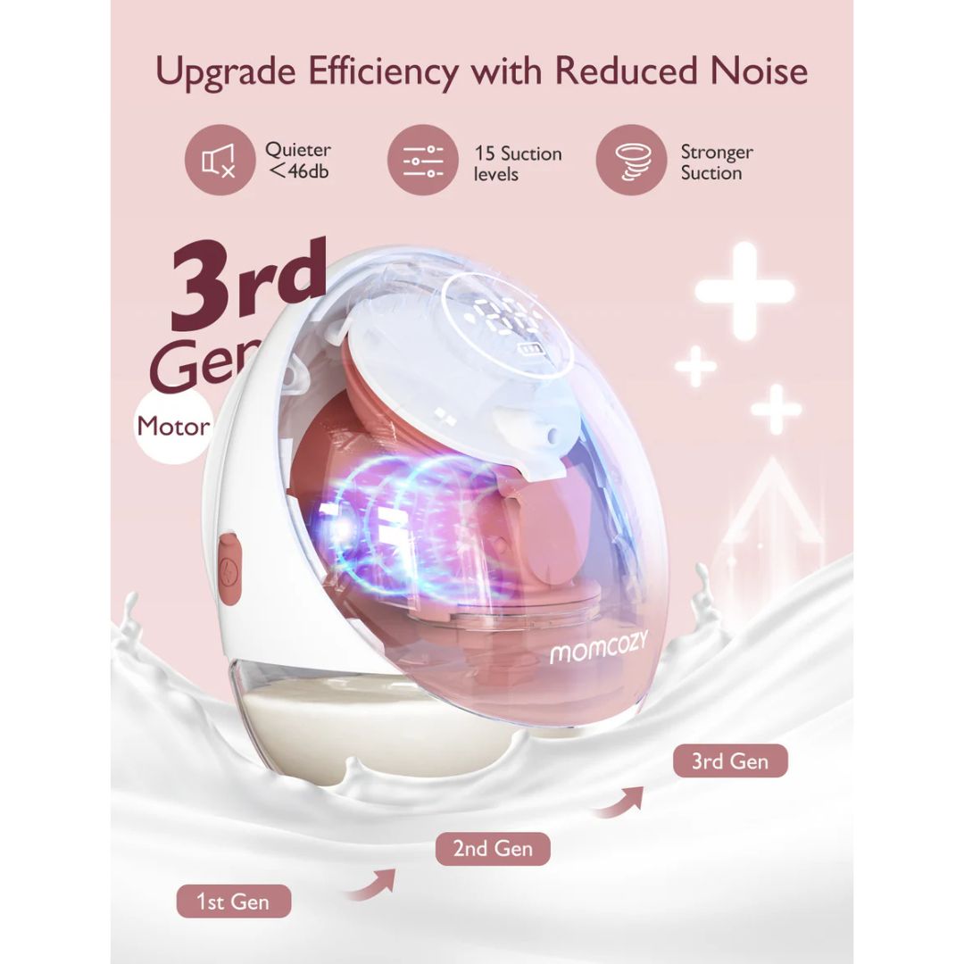 Momcozy - Mobile Flow Hands - Free Double Breast Pump M9 - Maroon