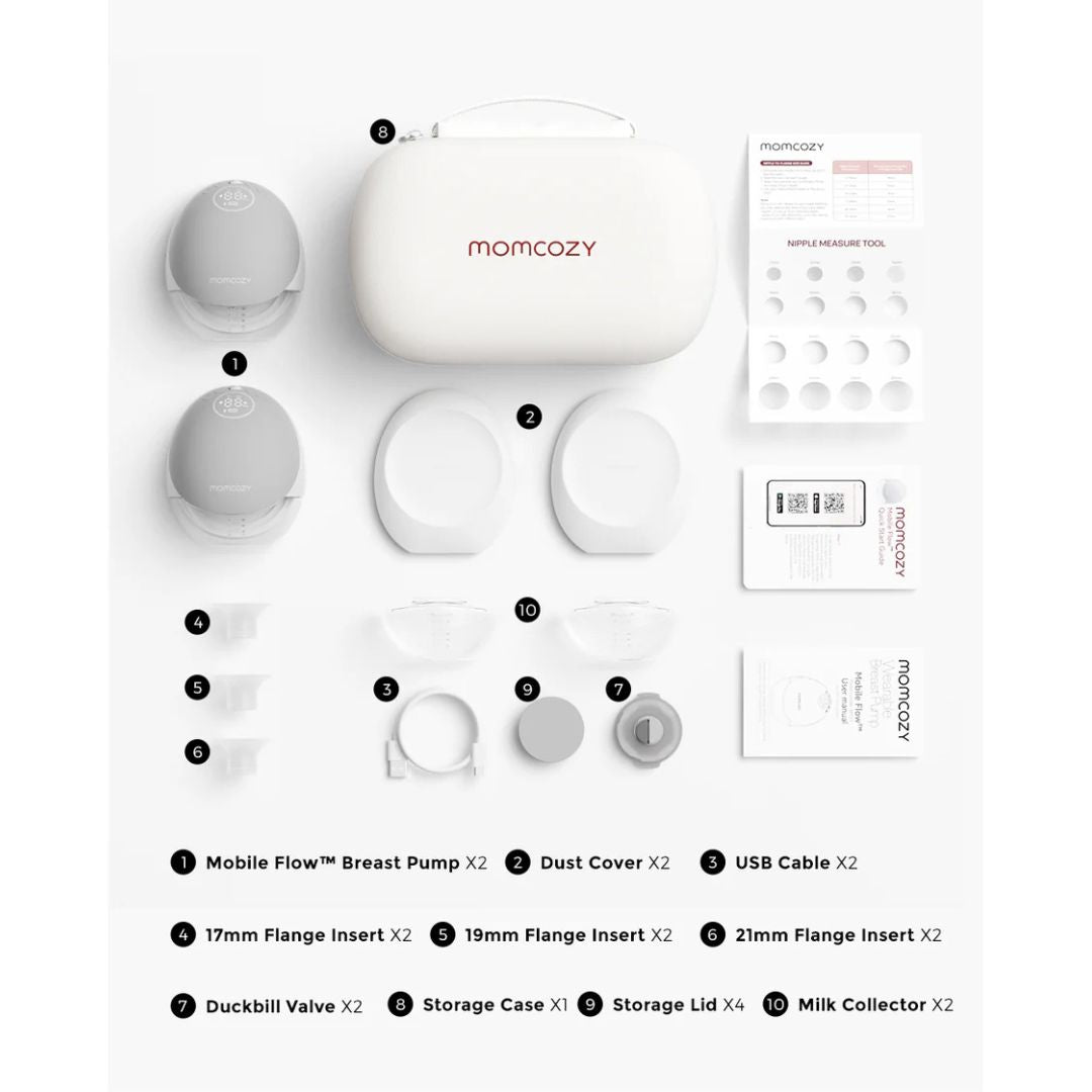 Momcozy - Mobile Flow Hands - Free Double Breast Pump M9 - Maroon