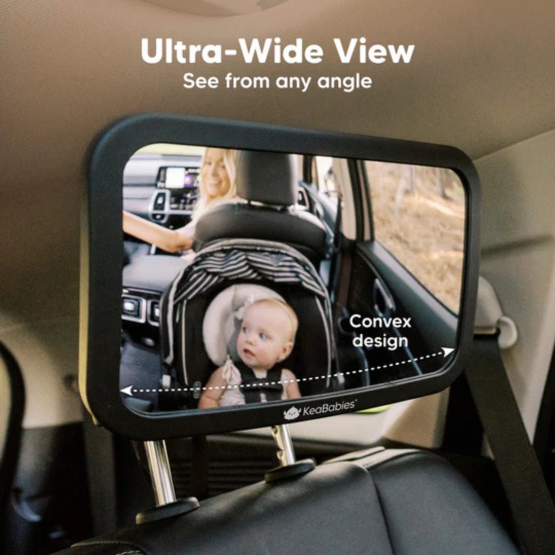 Keababies - Baby Car Seat Mirror (Matte Black) - L