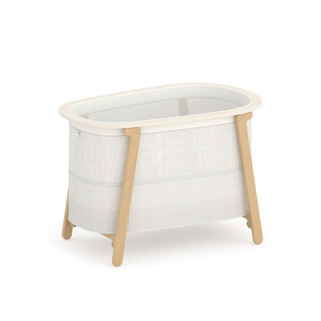 Boori - Nest Storage Cot_Simply White and Beech with Mattress