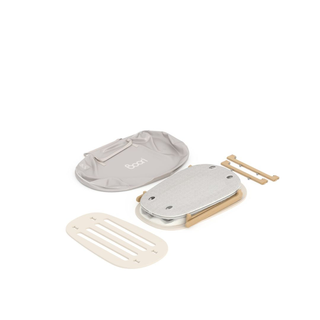 Boori - Nest Storage Cot_Simply White and Beech with Mattress