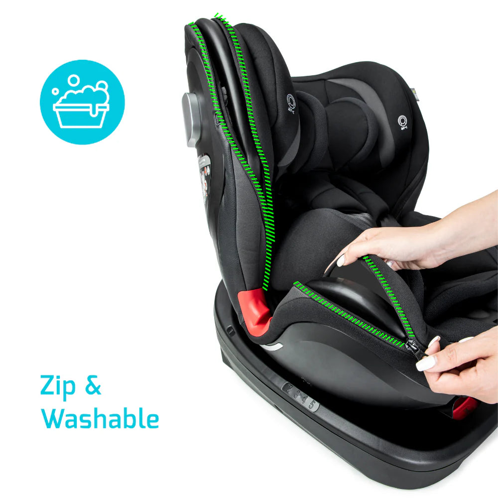 Jikel - Saturn Zip 360 Rotating IsoFix Car Seat - Black