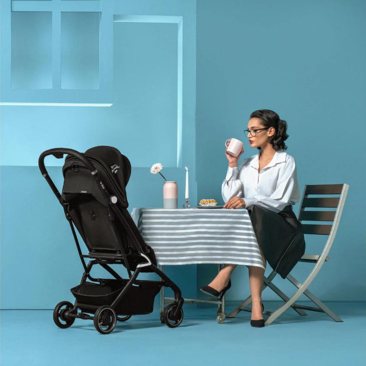 Jikel - Life 360 Reversible Compact Stroller - Black