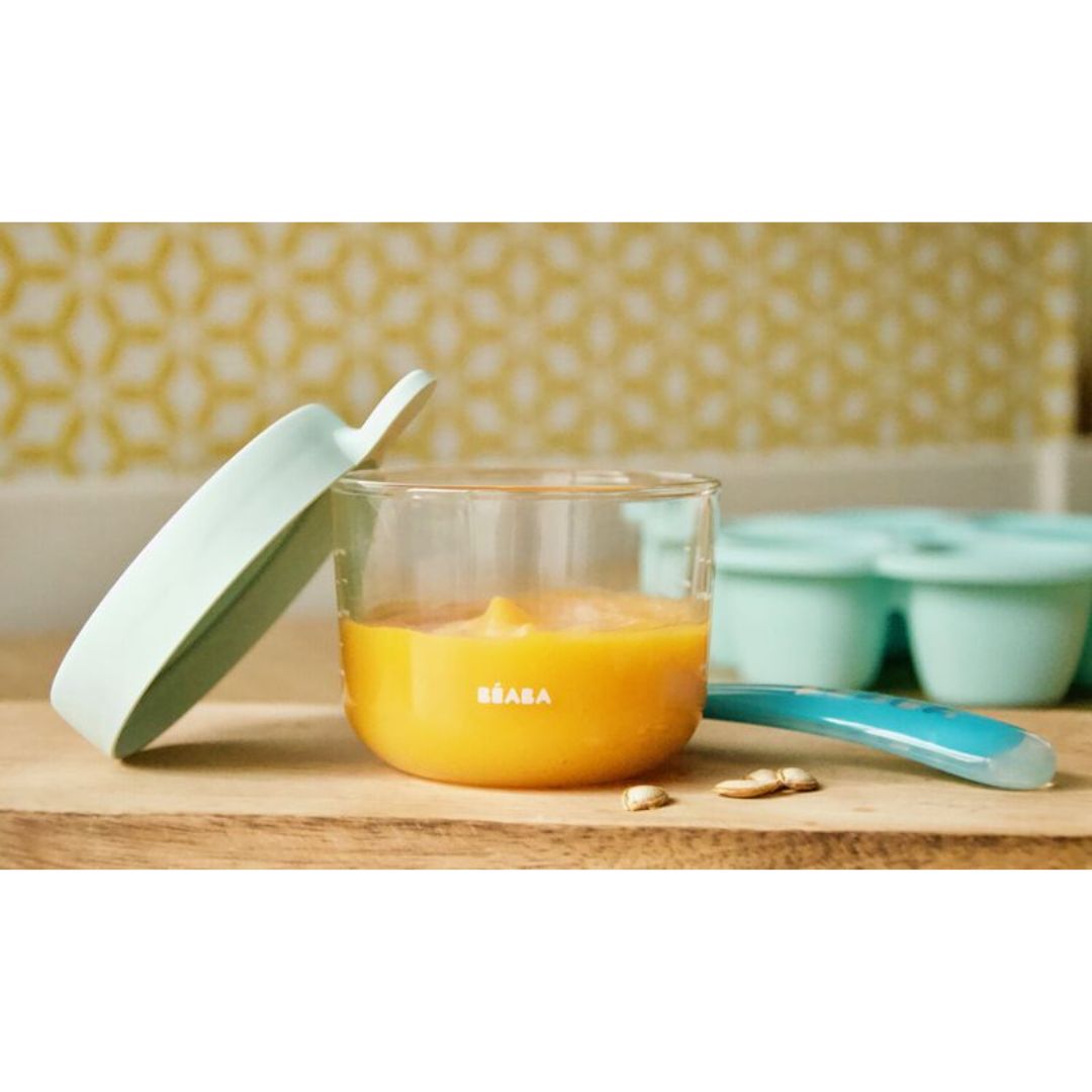 Beaba - Conservation Jar Glass 150ml - Light Blue