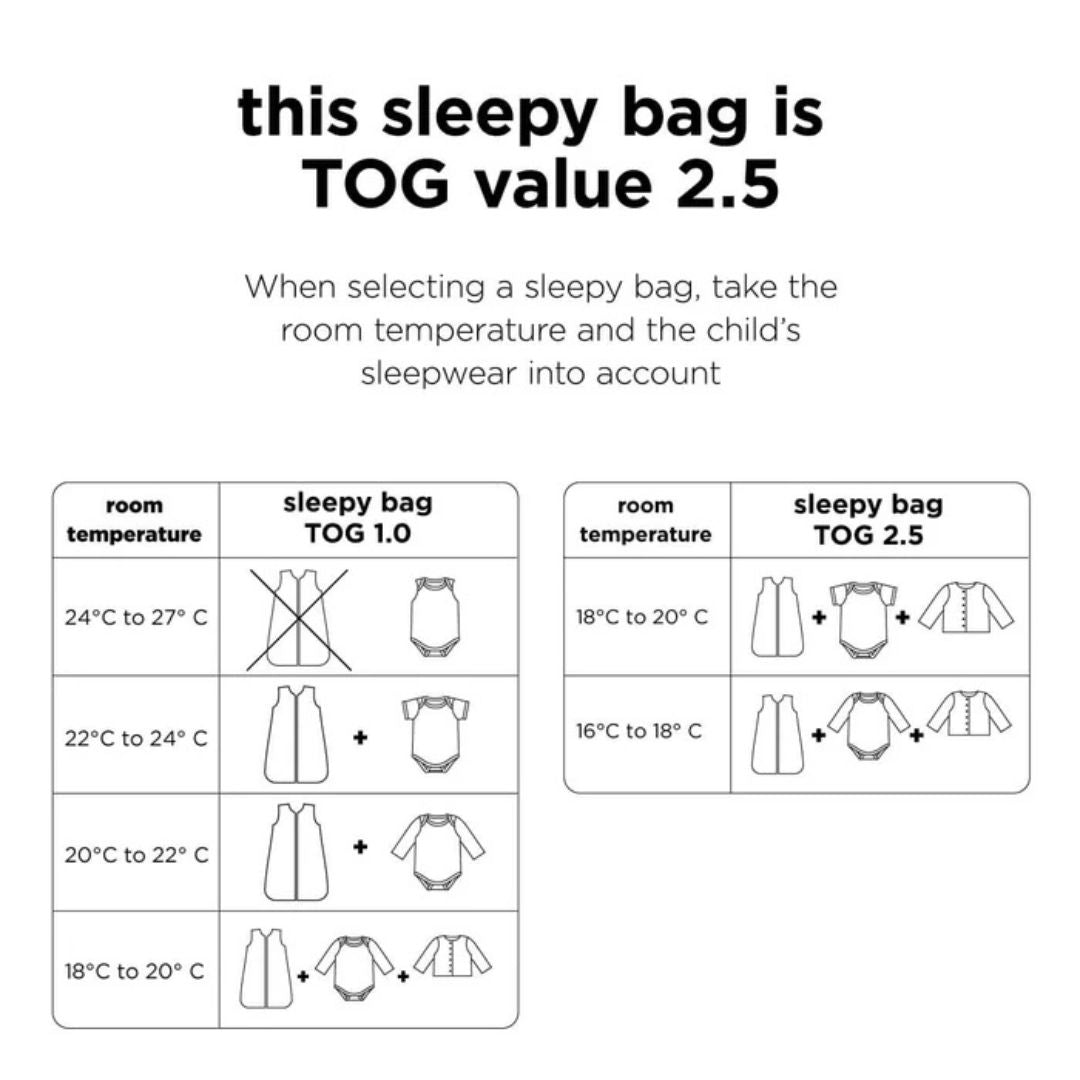 Done by Deer - Sleepy bag, TOG 2.5 Dreamy dots Powder