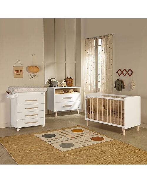 MICUNA - COT 120X60 TREVI WHITE/NATURAL WAX