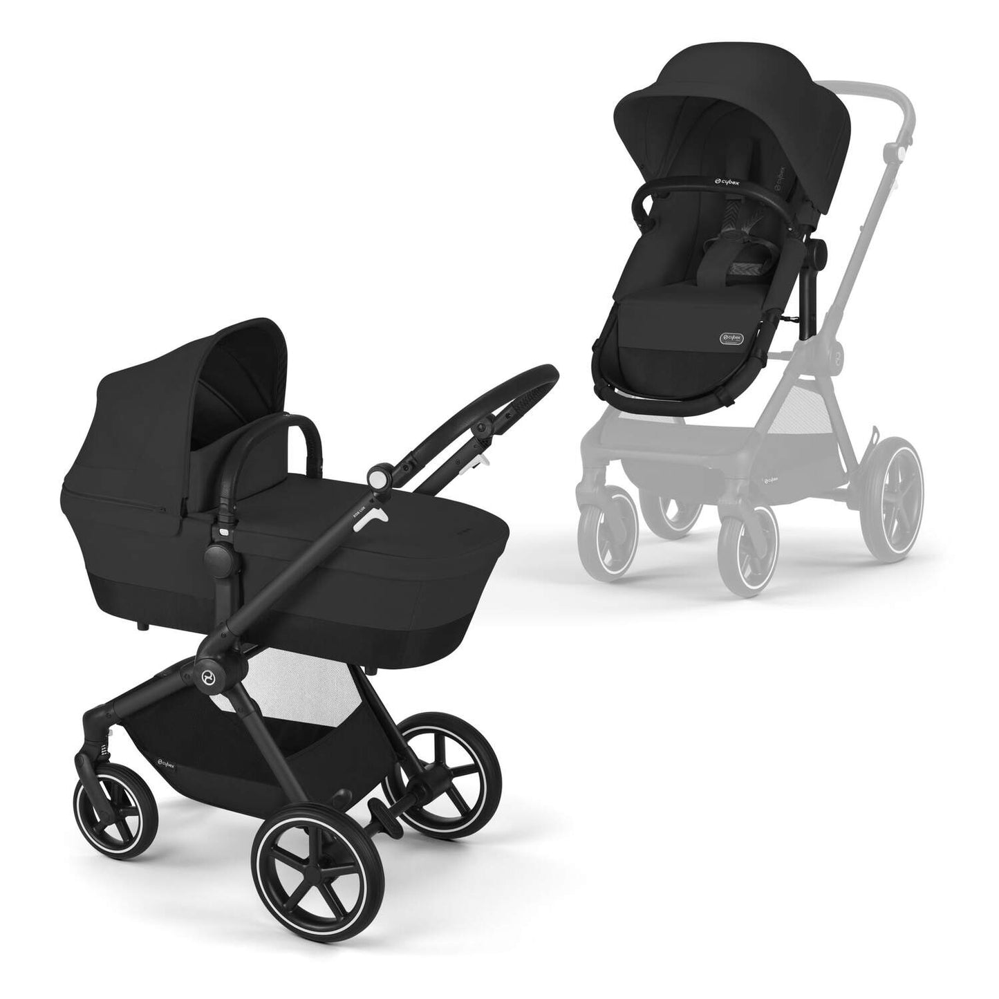Cybex - EOS Travel System Moon Black (Frame Black) - Aton B2 Moon Black