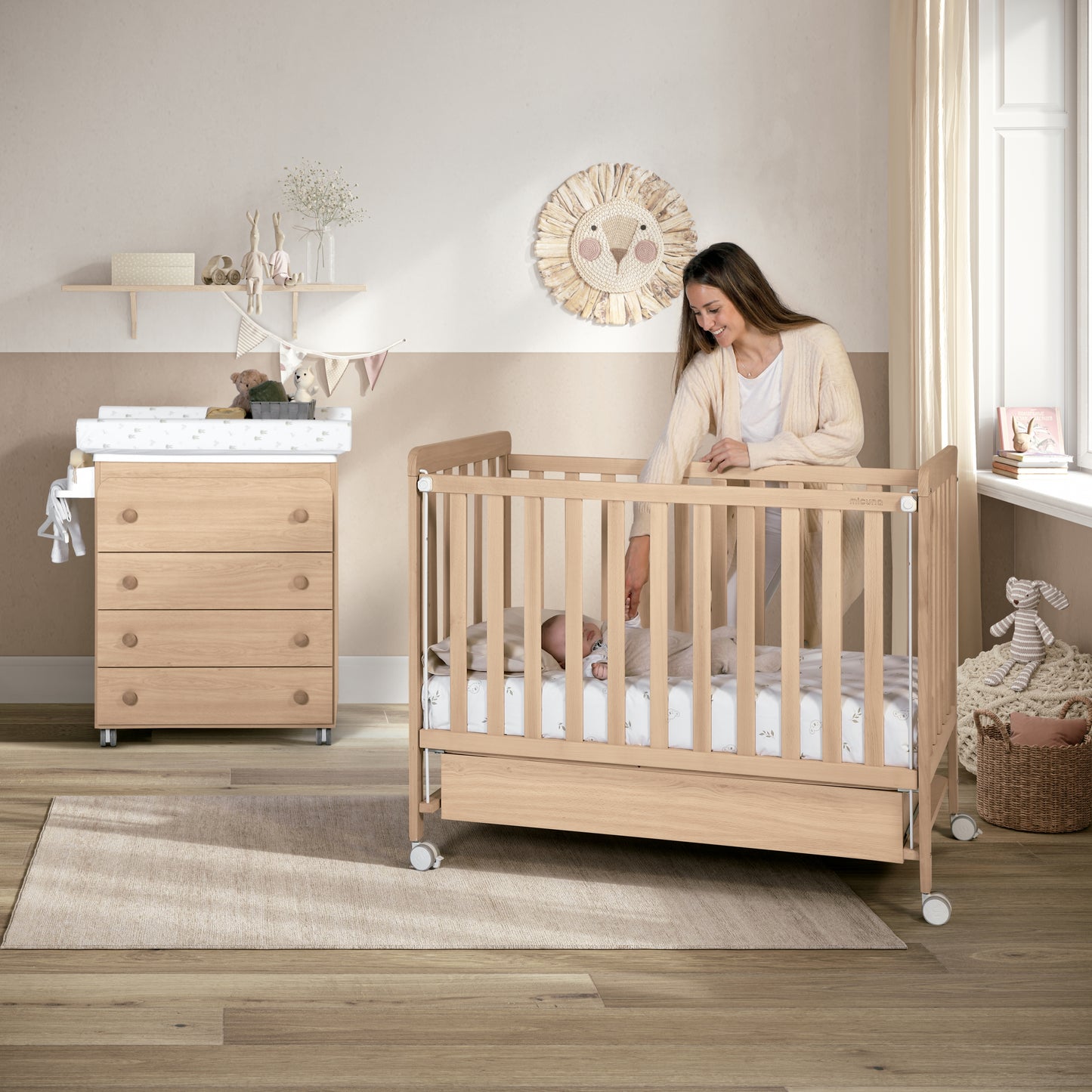 MICUNA - B-1940 WOOD RABBITS BABYBATH