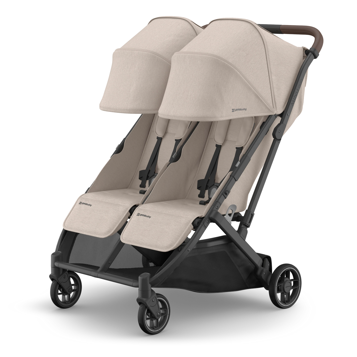 UPPAbaby - Minu Duo Stroller Ada Sandstone Mélange Carbon Frame Chestnut Leather