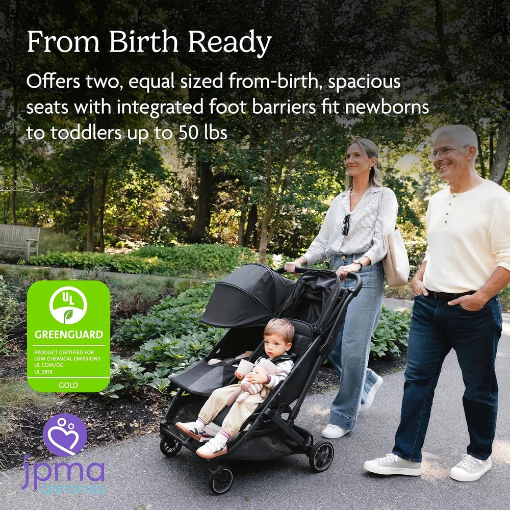 UPPAbaby - Minu Duo Stroller Ada Sandstone Mélange Carbon Frame Chestnut Leather