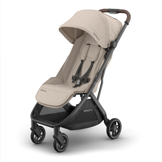 UPPAbaby - Minu V3 Stroller Sandstone Mélange Carbon Frame Chestnut Leather