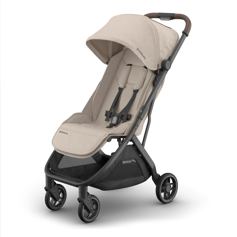 UPPAbaby - Minu V3 Stroller Sandstone Mélange Carbon Frame Chestnut Leather