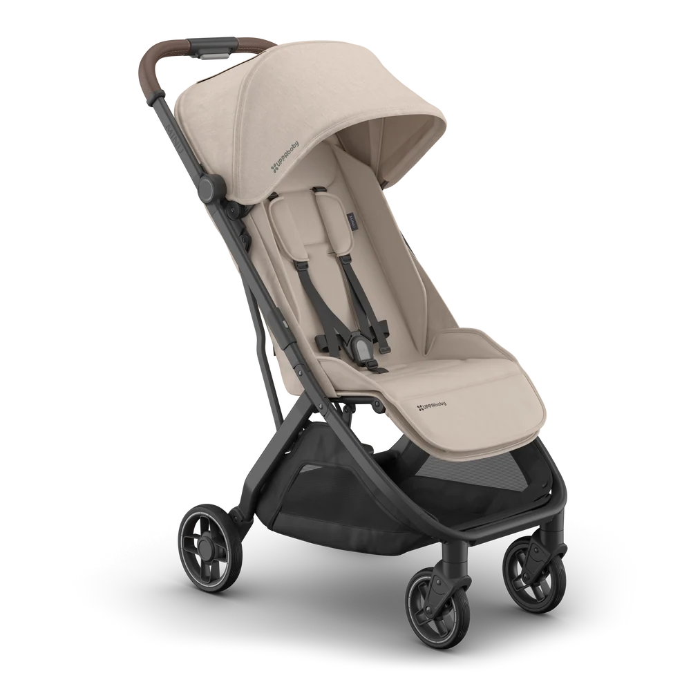 UPPAbaby - Minu V3 Stroller Sandstone Mélange Carbon Frame Chestnut Leather