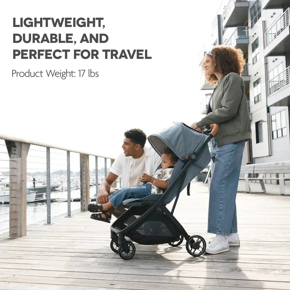 UPPAbaby - Minu V3 Stroller Sandstone Mélange Carbon Frame Chestnut Leather