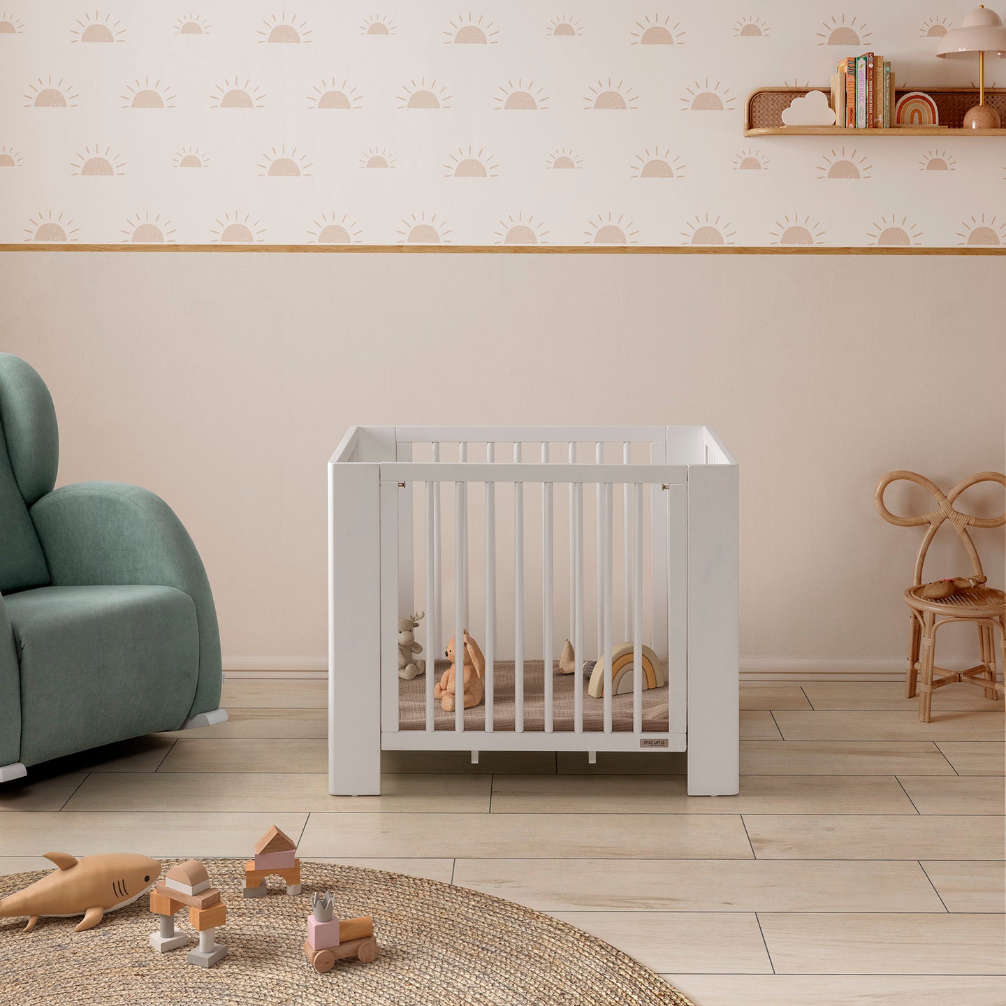 MICUNA - CONVERBABY COT WHITE 140X70