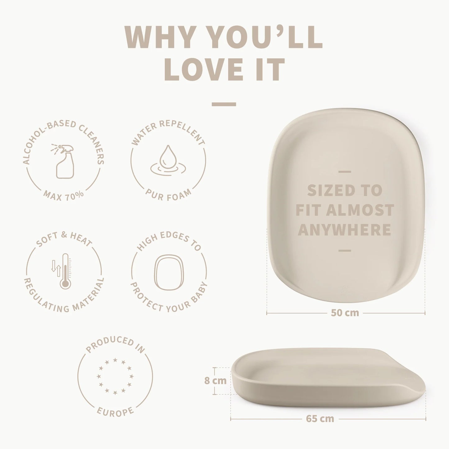 Sebra - Changing mat - Seabreeze Beige