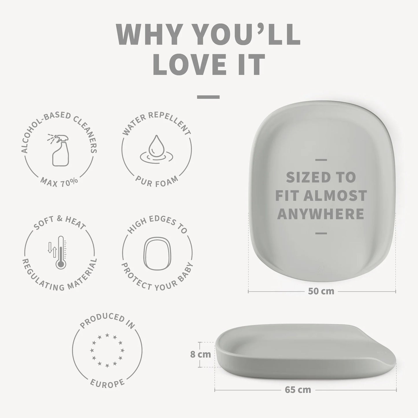 Sebra - Changing mat - Stone Grey