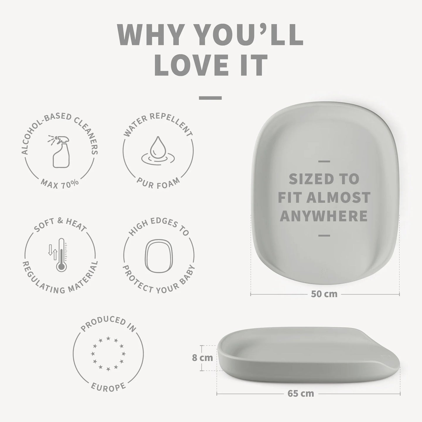 Sebra - Changing mat - Stone Grey