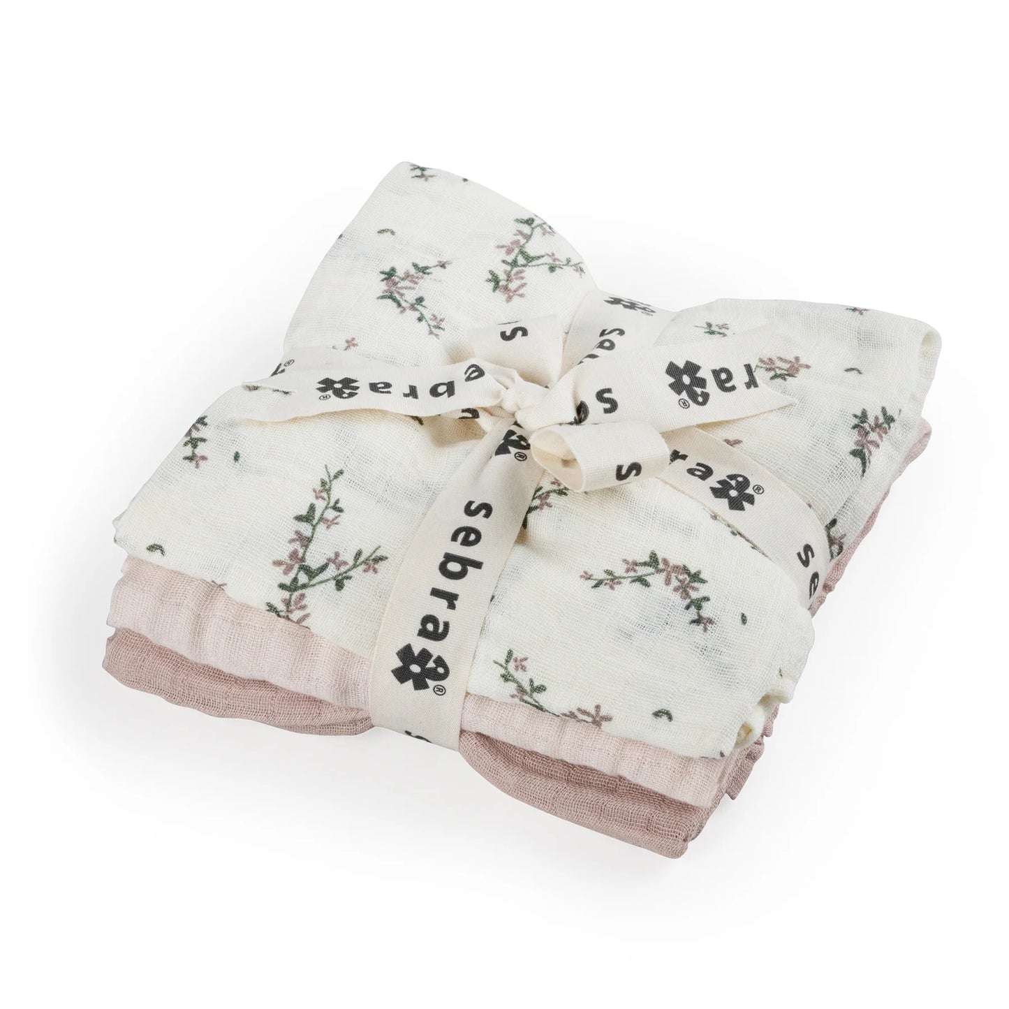 Sebra - Muslin 3 pcs, powder blossom, rose