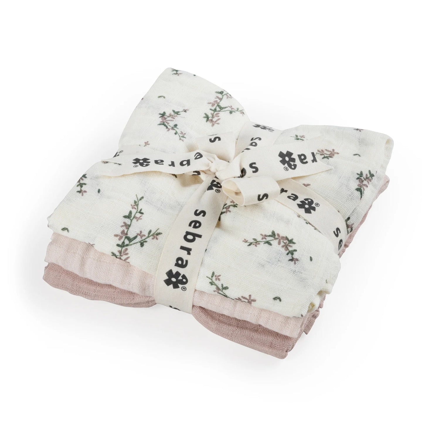 Sebra - Muslin 3 pcs, powder blossom, rose