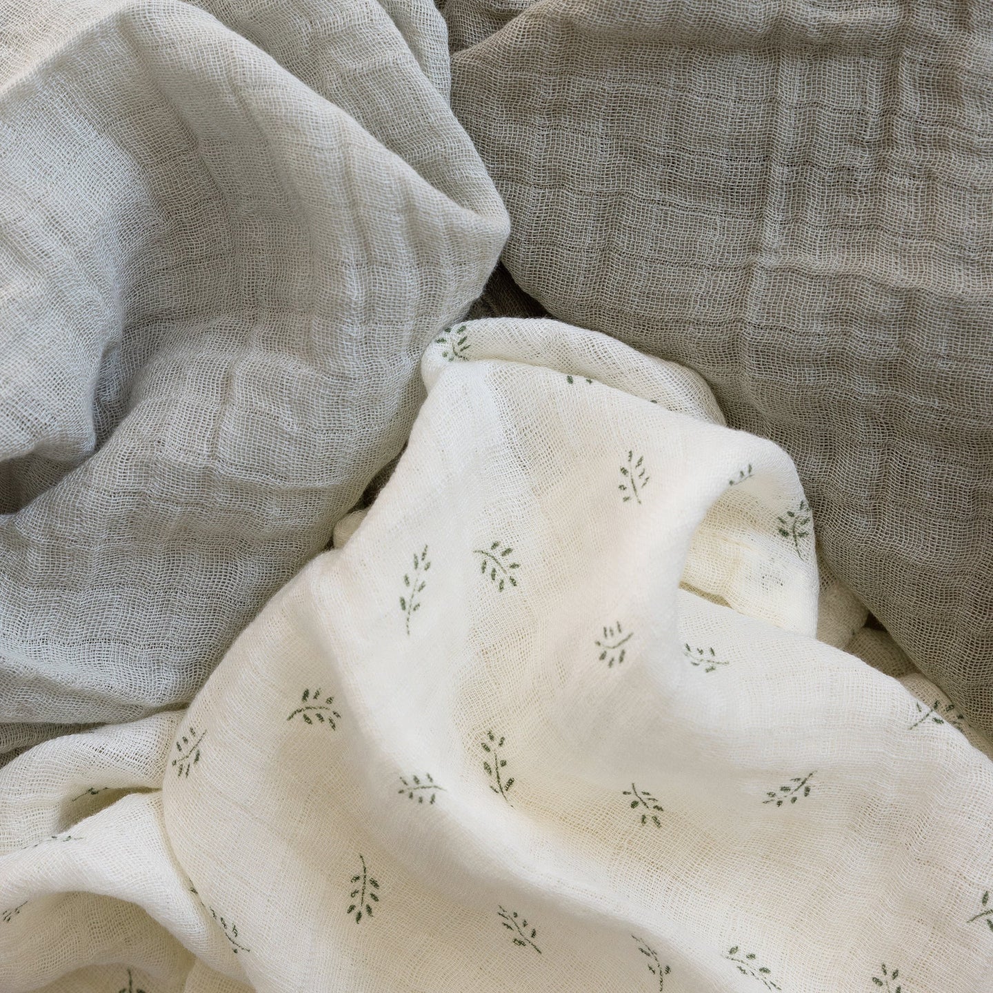 Sebra - Muslin 3 pcs, Sophora leaves, mist green