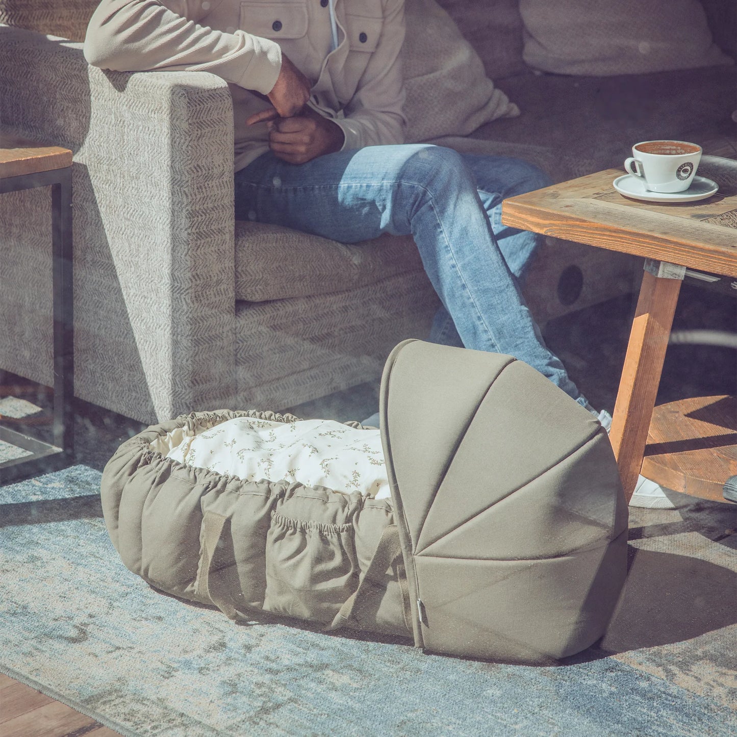 Sebra - 3-in-1 Baby Nest - Dark Olive