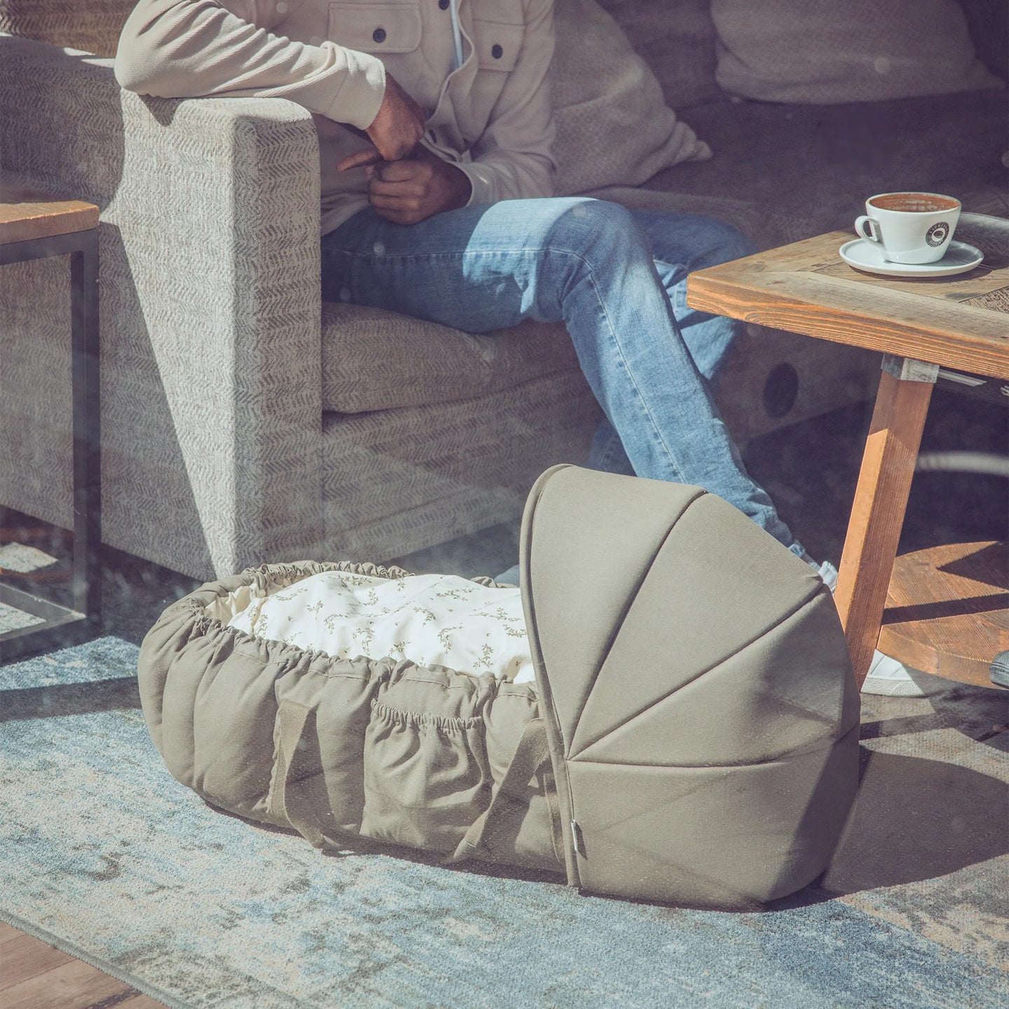 Sebra - 3-in-1 Baby Nest - Dark Olive