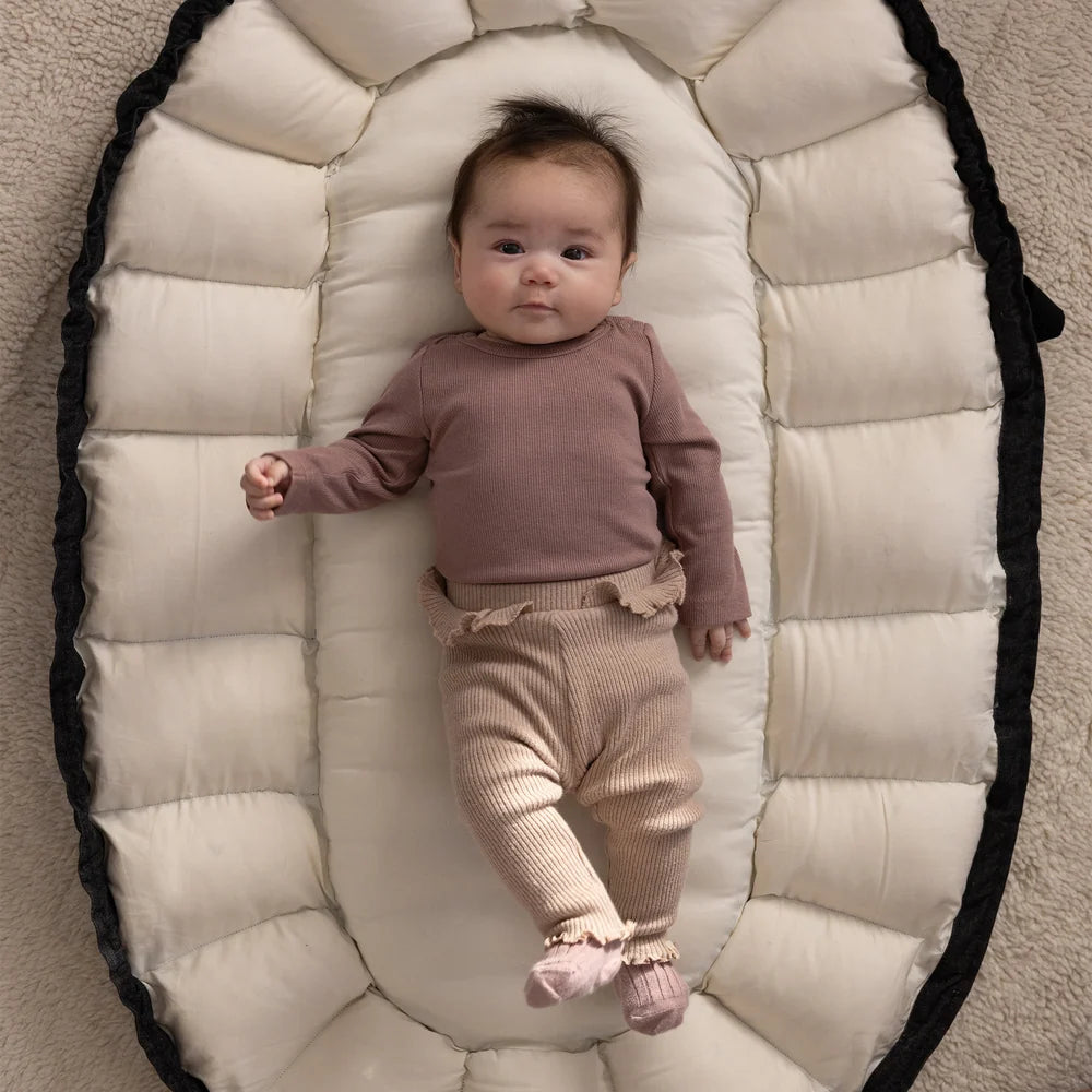 Sebra - 3-in-1 Baby Nest+hood, Dark Grey Melange