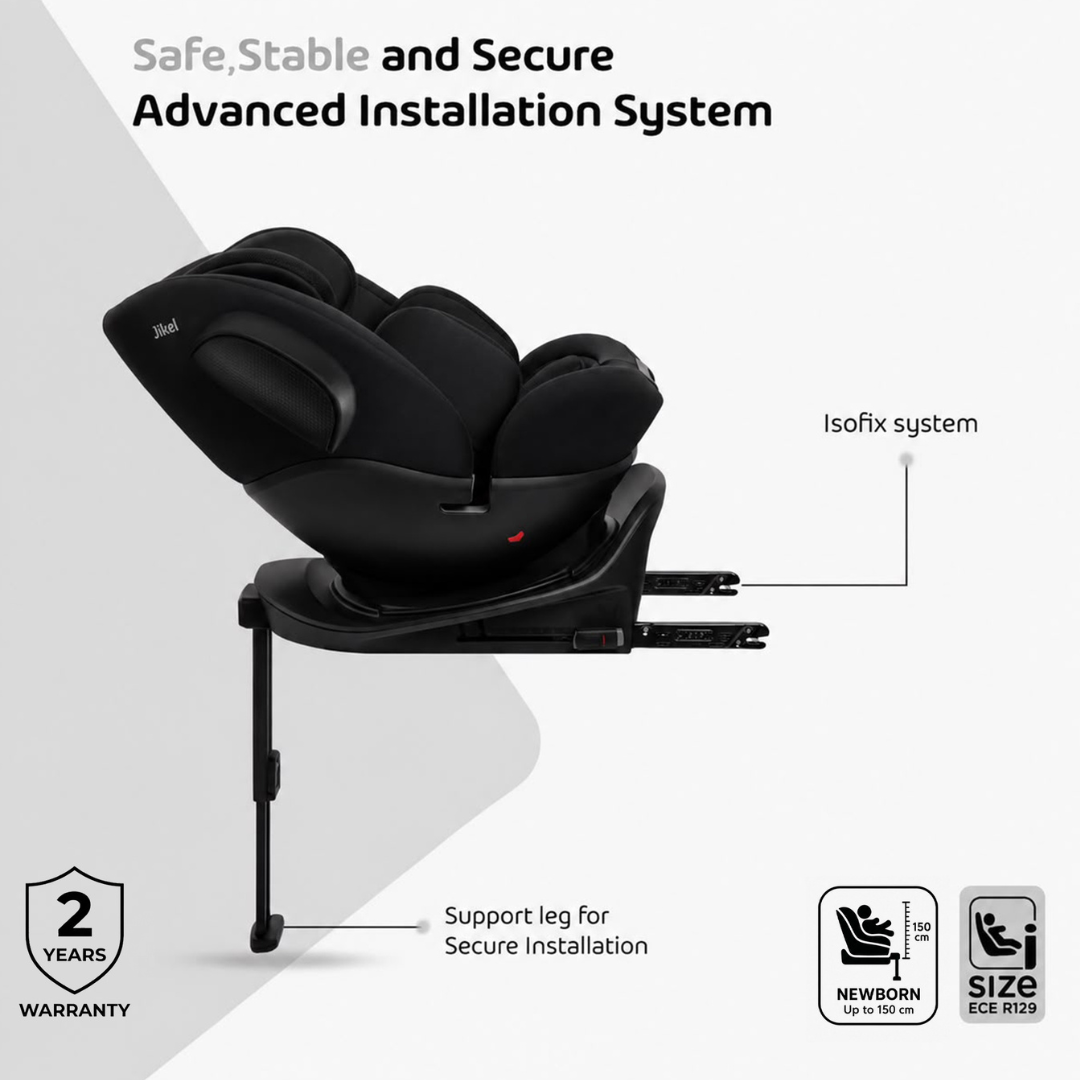 Jikel - Jupiter 360° Slide-Out Car Seat – Urban Black