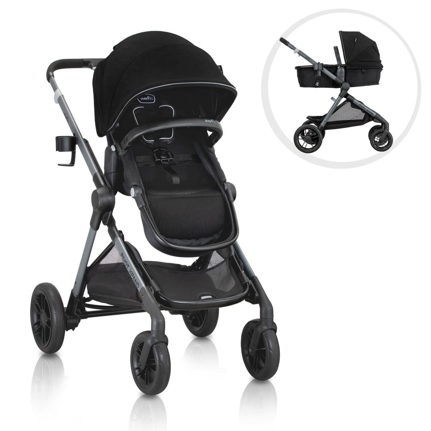 Evenflo - Pivot Xpand Modular Double Stroller - Ayrshire Black