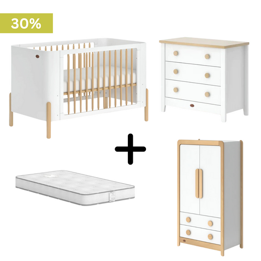Boori - Nova 4 Piece Set with Chest of Drawer, Wardrobe and Mattress
