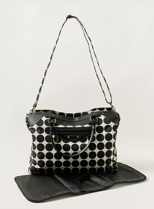 Diaper Bag Sienna - Black Polka