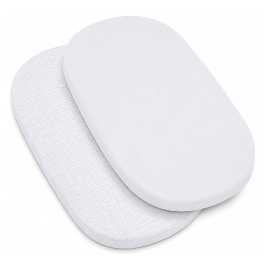 Jikel - Organic Cotton Fitted Sheets - White - 2 Pc Set
