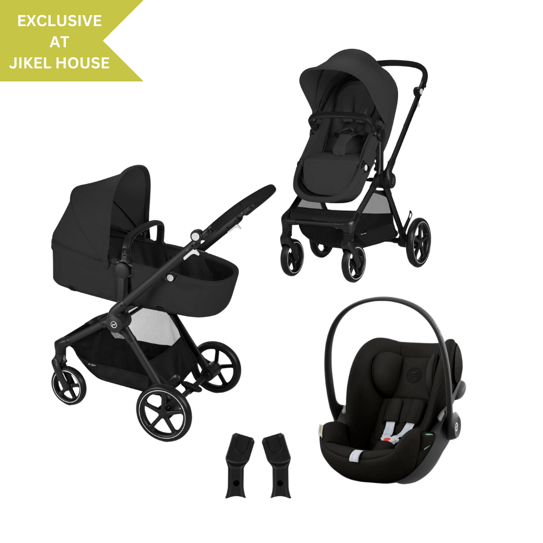 (PRE-ORDER JANUARY) Cybex - EOS Travel System Moon Black (Frame Black) - Cloud G Magic Black