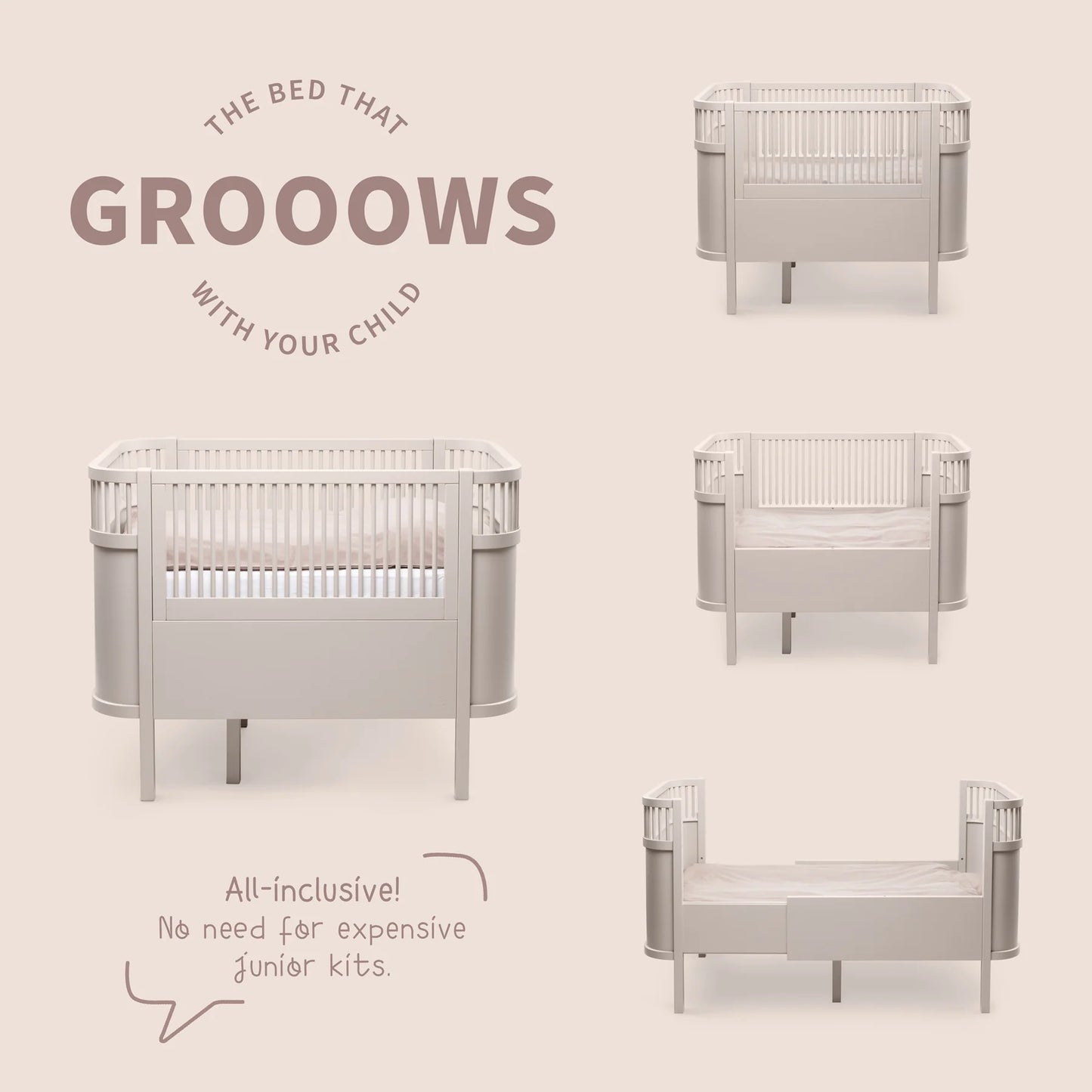 Sebra - Bed, Baby & Jr - Birchbark Rose