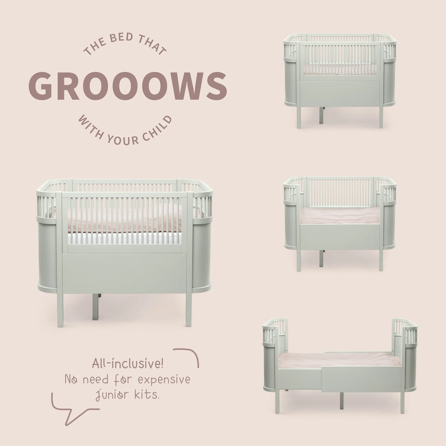 Sebra - Bed, Baby & Jr - Mist Green