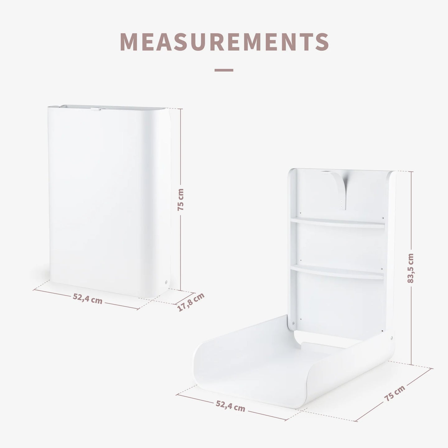 Sebra - Wall mounted Changing Table - White