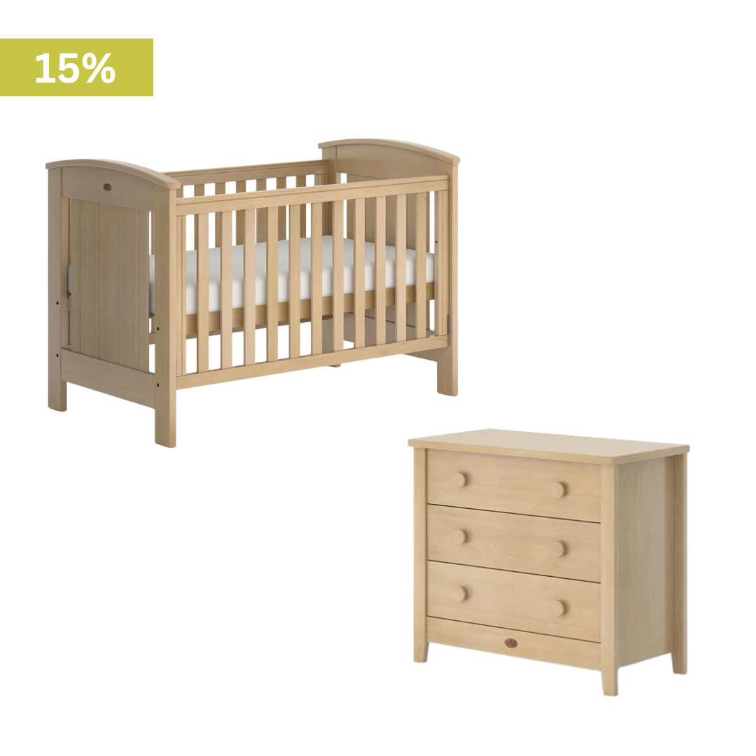 Boori - Casa Baby Cot_Almond  and 3 Drawer Chest_Almond