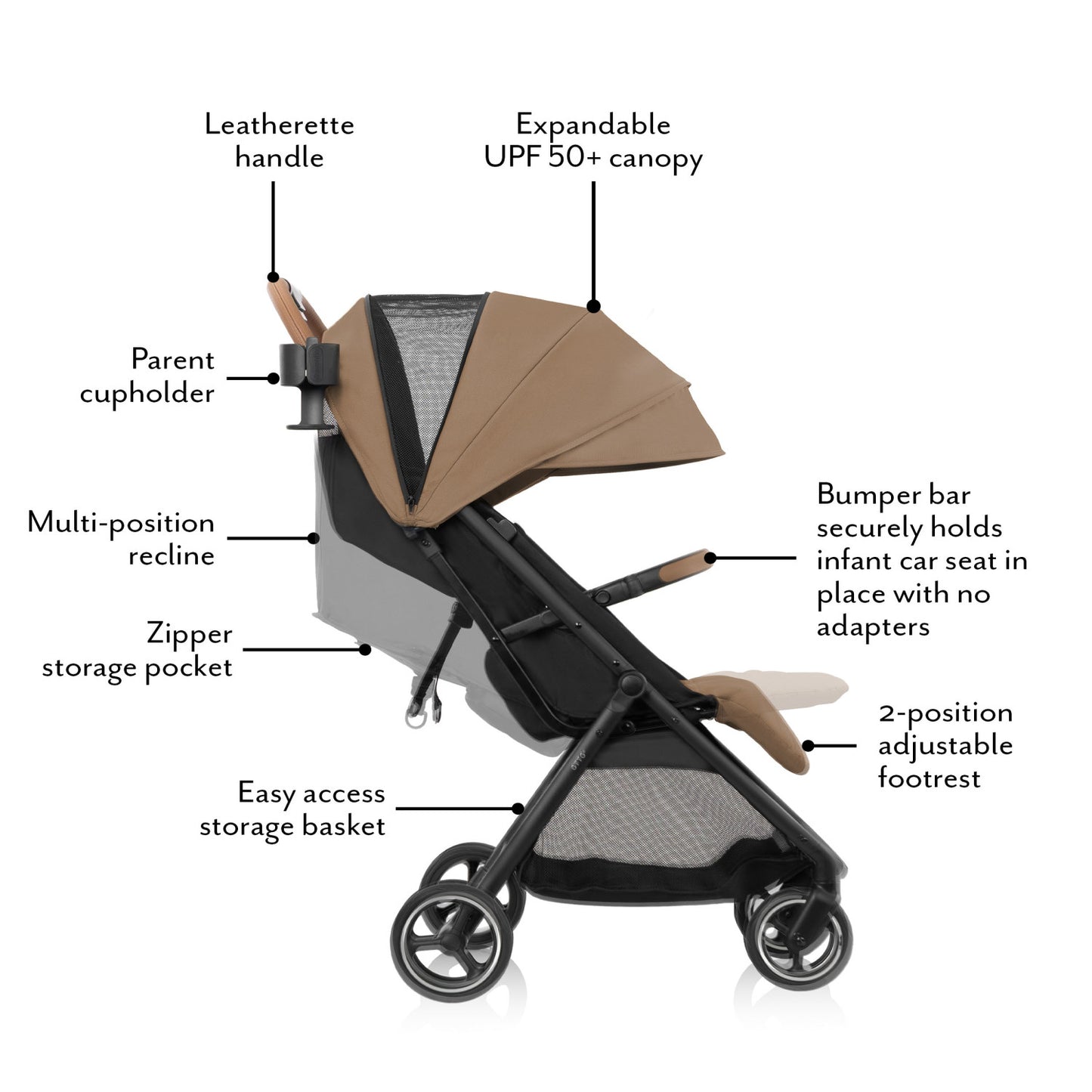 Evenflo - Otto+ Travel System With Litemax Car Seat - Chia Black