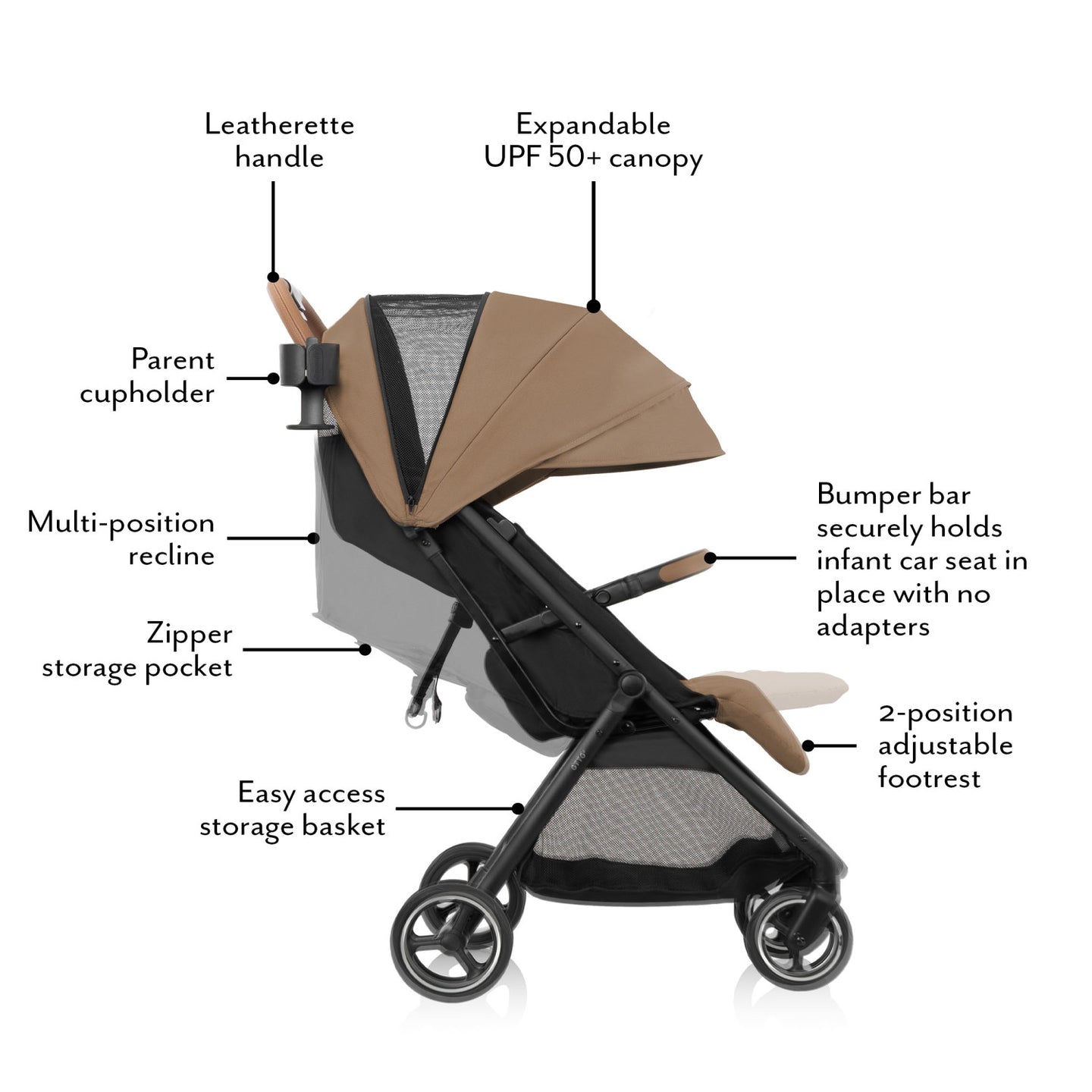 Evenflo - Otto+ Travel System With Litemax Car Seat - Chia Black