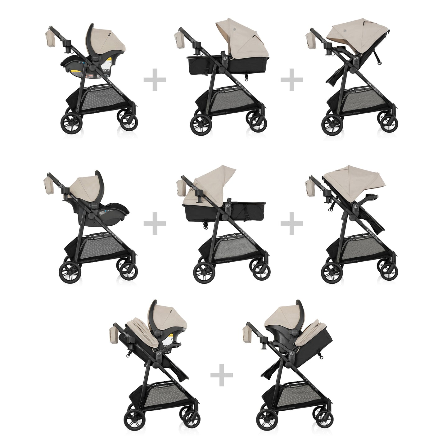 Evenflo - Omni Signature Travel System With Litemax Infant Car Seat - Coastal Coffee