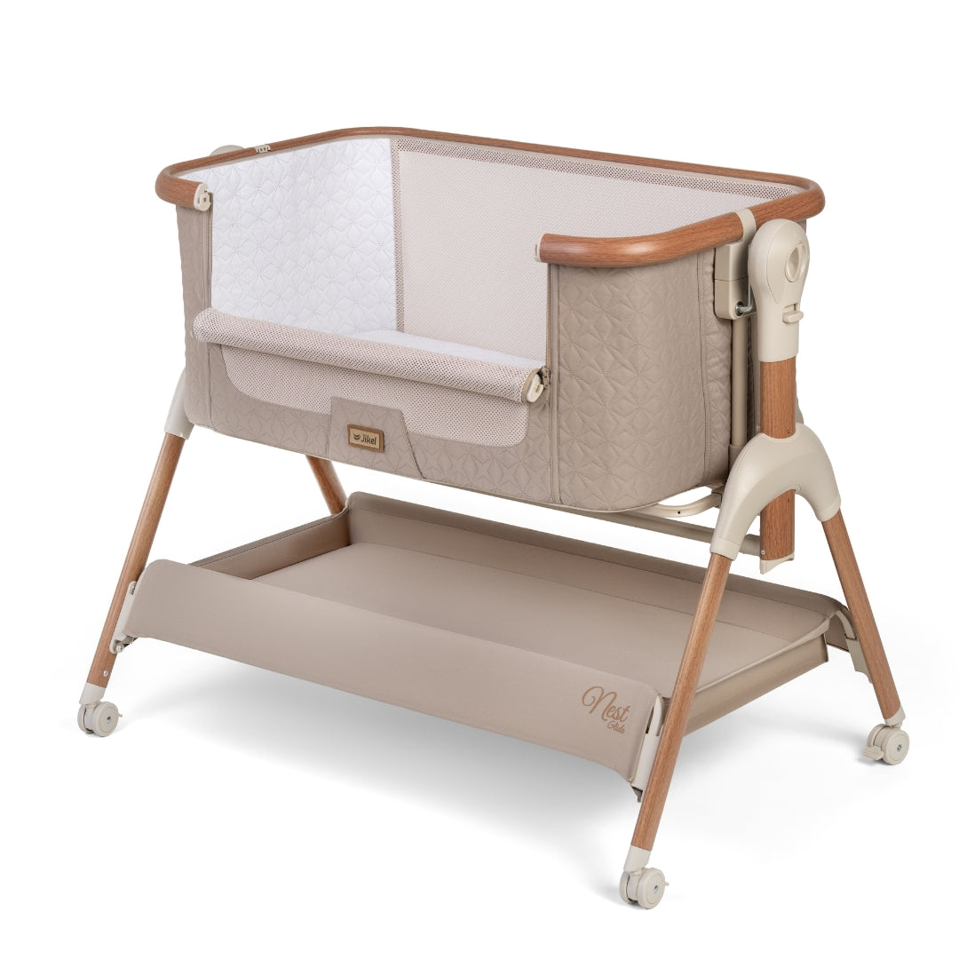 Jikel - Nest Glide Co-sleeper Bedside Crib - Wood Beige