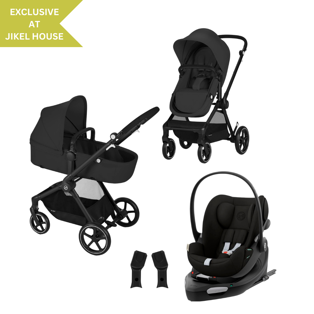 (PRE-ORDER JANUARY) Cybex - EOS Travel System Moon Black (Frame Black) - Cloud G Magic Black