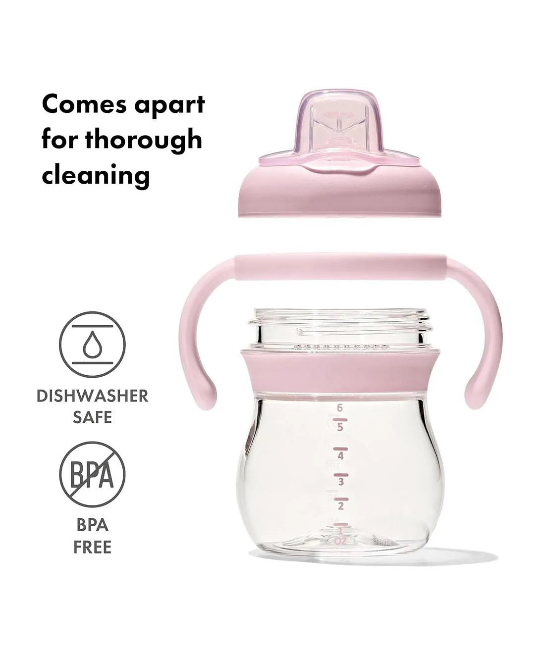 Oxo Tot - Tranisitions Soft Spout Sippy Cup with Removable Handles 6 Oz - Blossom