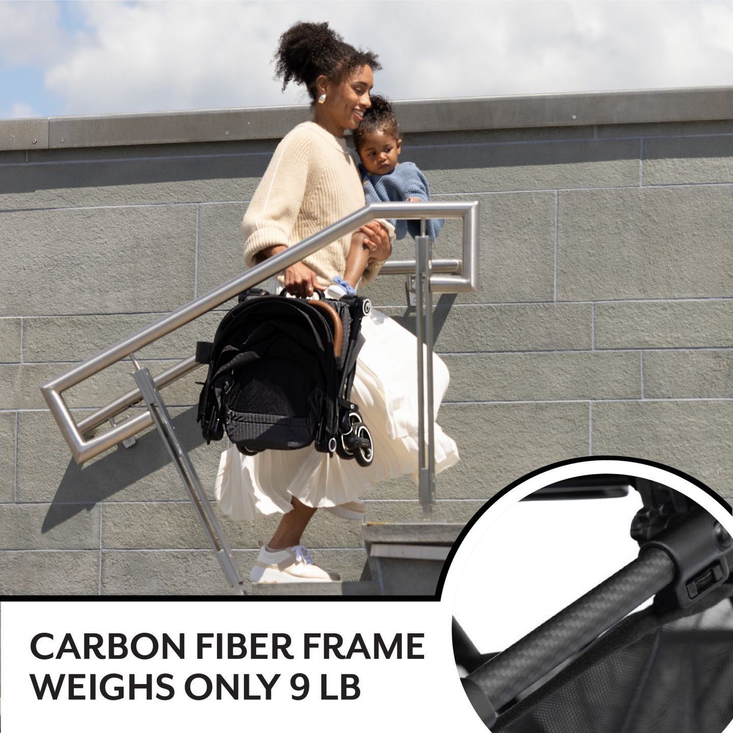 Evenflo - Hummingbird Ultra-Lightweight Carbon Fiber Stroller - Crest Grey